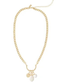 Online Handmade White Magnesite Pendant Chain Necklace Accessories|Necklaces