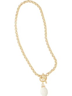 Clearance Handmade White Magnesite Pendant Toggle Chain Necklace Accessories|Necklaces