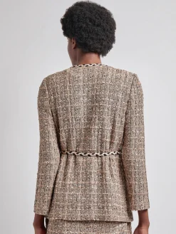 Hot Heritage Fit Braid Trim Tweed Knit Jacket Jackets & Coats