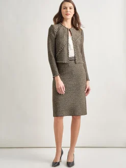 Hot Heritage Fit Curbed Chain Trim Lurex Knit Jacket Jackets & Coats