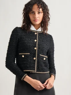 Discount Heritage Fit Double Chain Trim Eyelash Knit Jacket Jackets & Coats