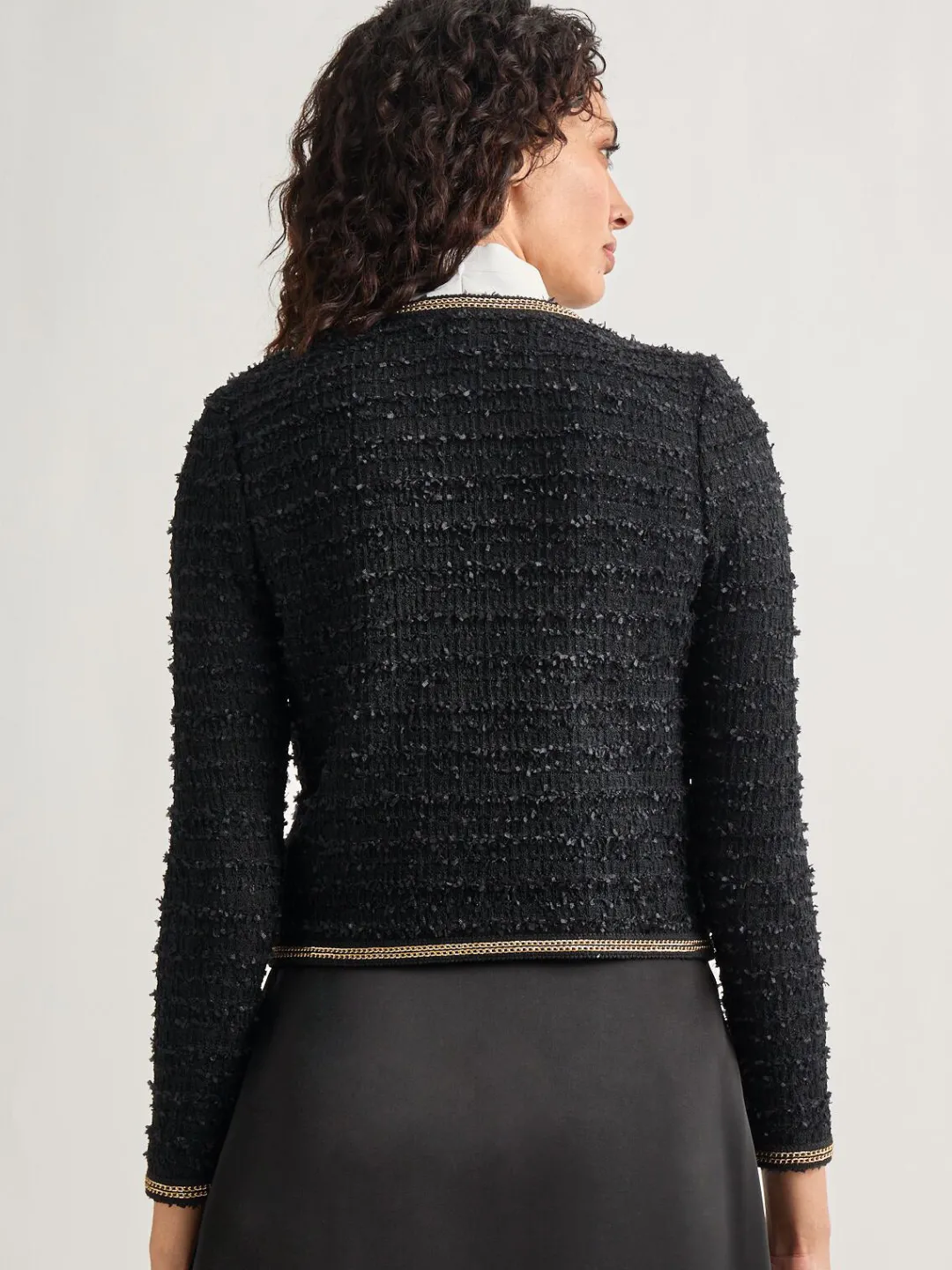 Discount Heritage Fit Double Chain Trim Eyelash Knit Jacket Jackets & Coats
