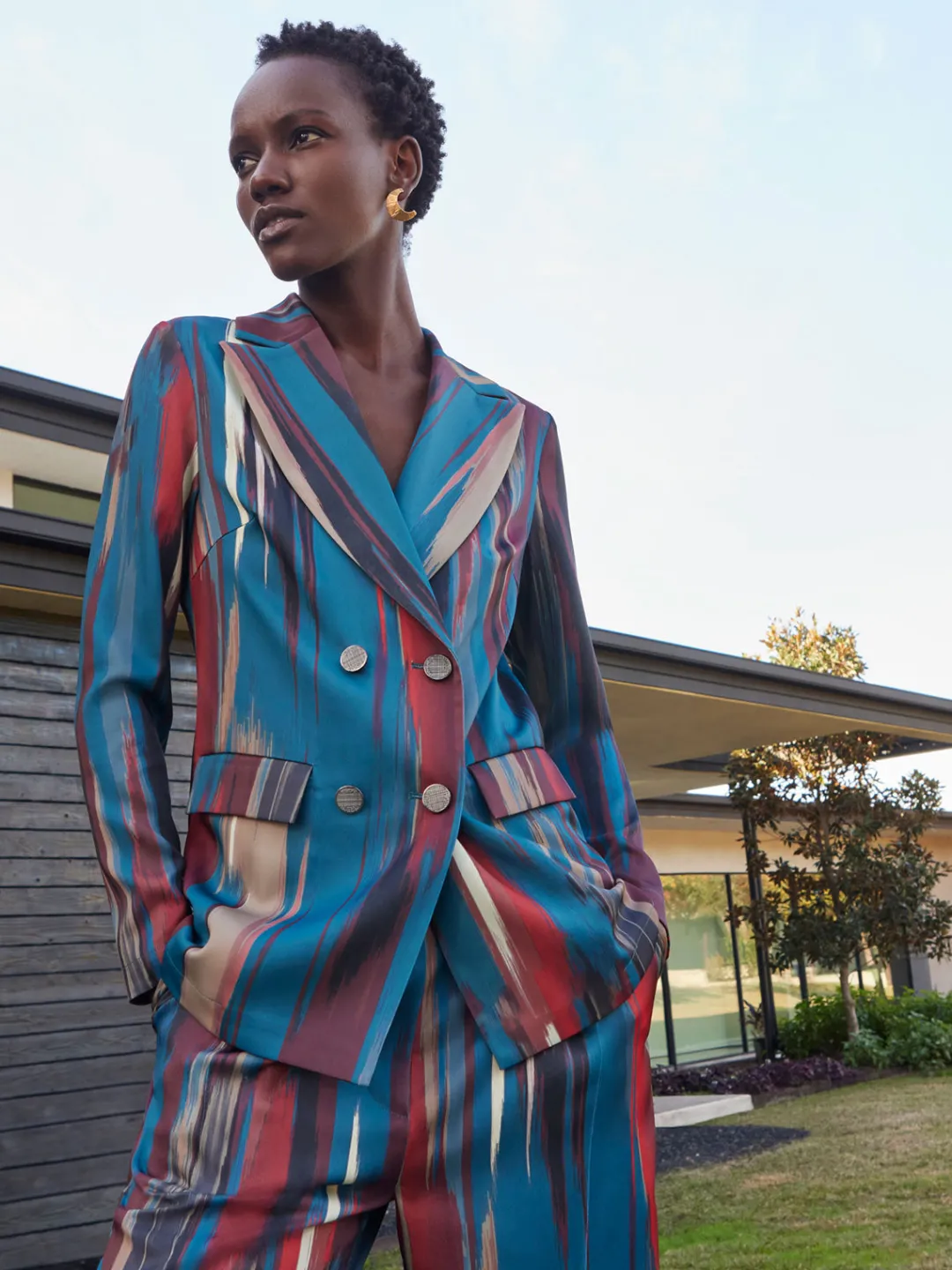Sale Heritage Fit Double-Breasted Brushstroke Woven Blazer Jackets & Coats