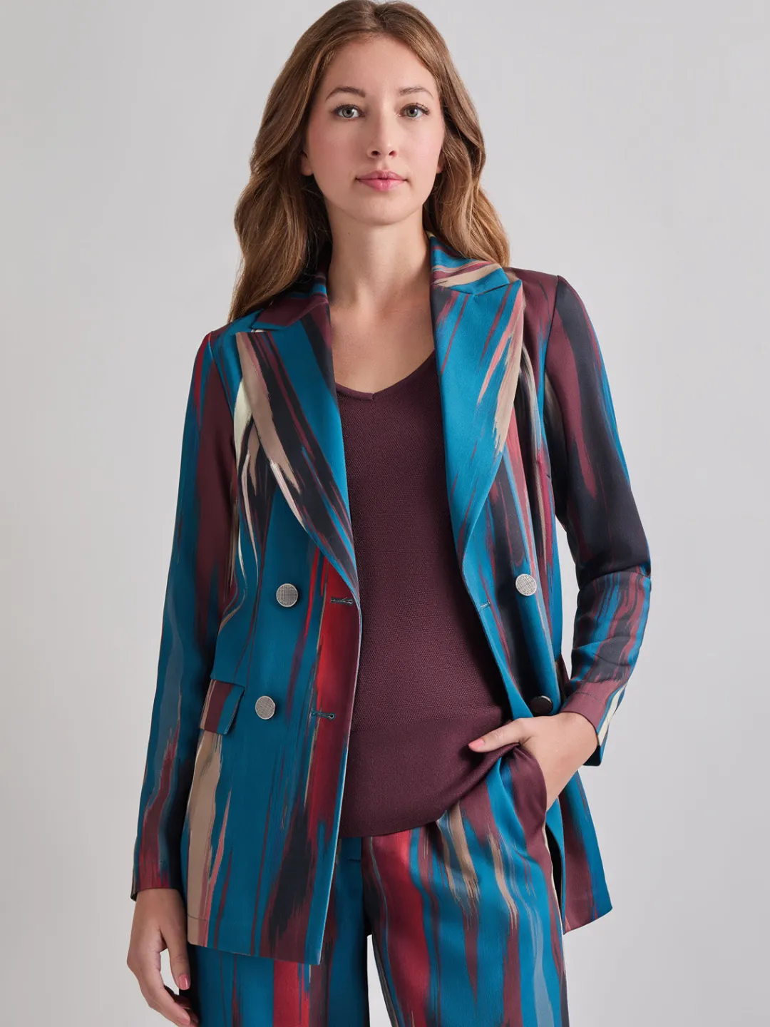 Sale Heritage Fit Double-Breasted Brushstroke Woven Blazer Jackets & Coats