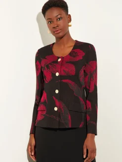 Best Heritage Fit Floral Button-Front Knit Jacket Jackets & Coats