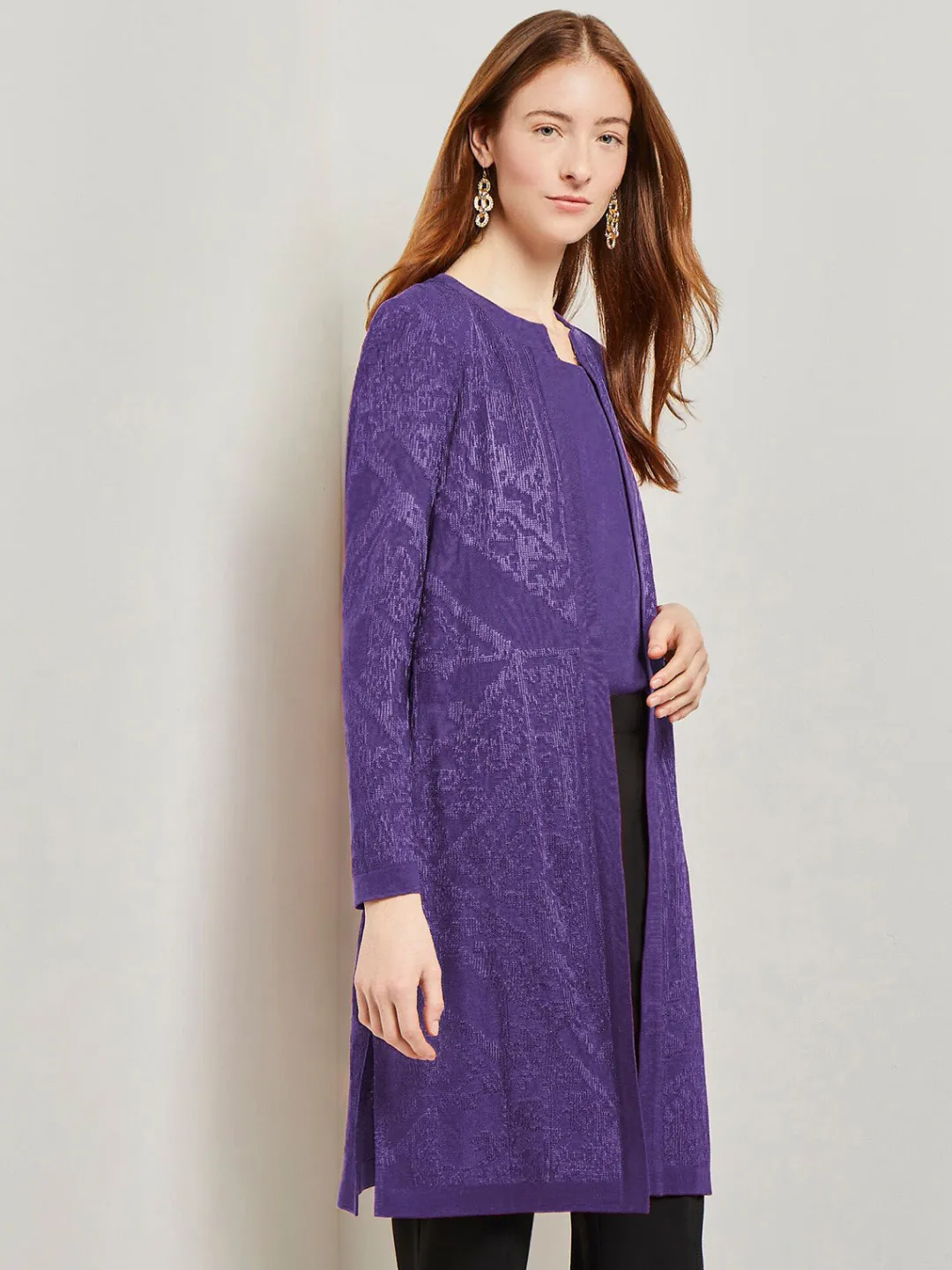 Hot Heritage Fit Jewel Neck Jacquard Knit Jacket Jackets & Coats