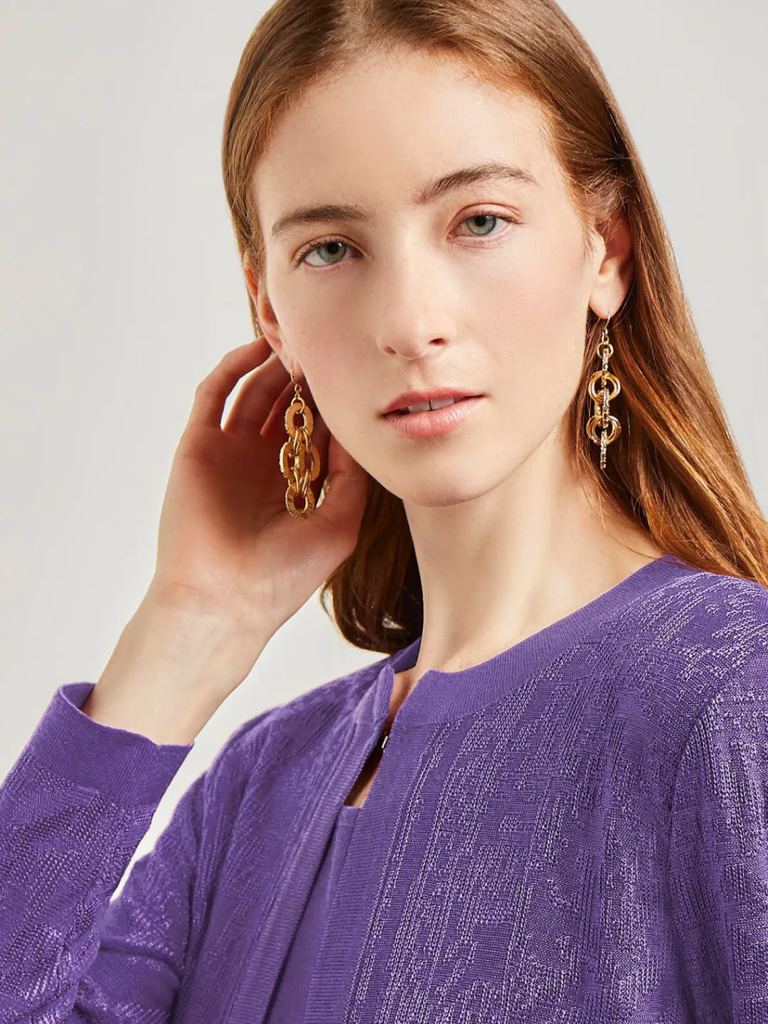 Hot Heritage Fit Jewel Neck Jacquard Knit Jacket Jackets & Coats