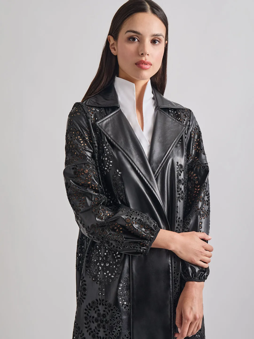 Outlet Heritage Fit Open Front Vegan Leather Jacket Jackets & Coats