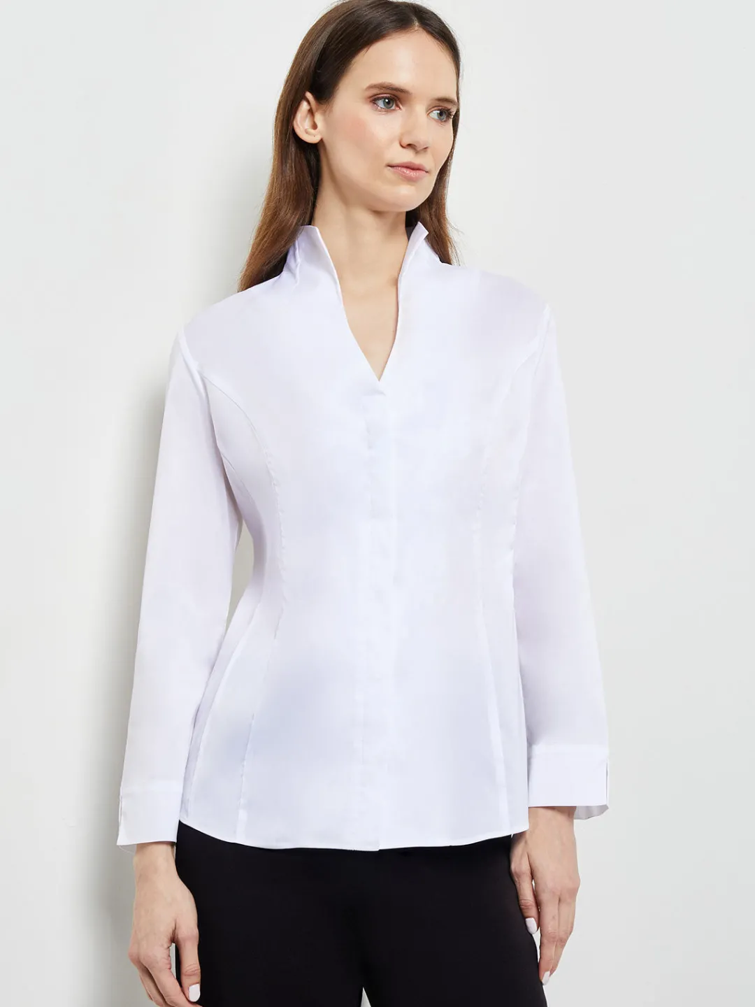Best Hi-Neck Stretch Cotton Blouse Blouses & Shirts|Tops & Tees