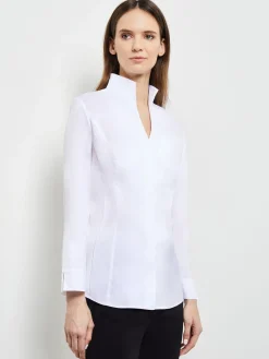 Best Hi-Neck Stretch Cotton Blouse Blouses & Shirts|Tops & Tees