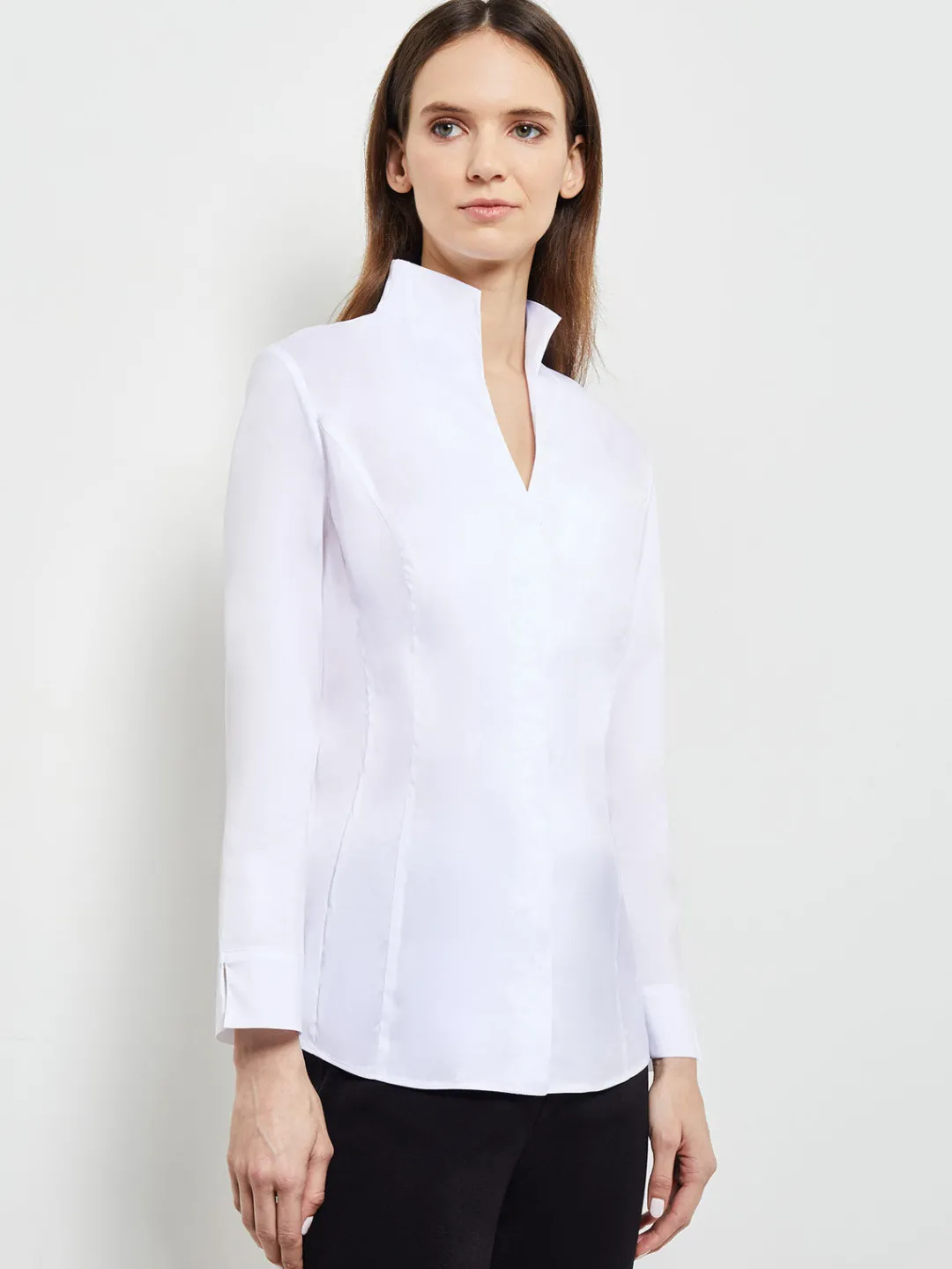 Best Hi-Neck Stretch Cotton Blouse Blouses & Shirts|Tops & Tees