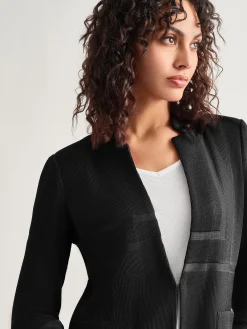 Discount Inverted Notch Collar Tailored Knit Jacket Jackets & Coats