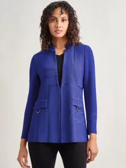Discount Inverted Notch Collar Tailored Knit Jacket Jackets & Coats