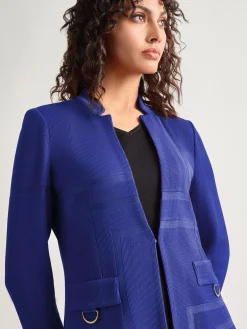 Discount Inverted Notch Collar Tailored Knit Jacket Jackets & Coats