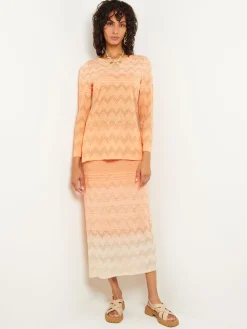 Best Jewel Neck Tunic - Ombre Pointelle Soft Knit Tops & Tees