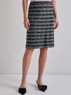 Discount Knee-Length Tweed Knit Pencil Skirt Skirts