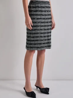 Discount Knee-Length Tweed Knit Pencil Skirt Skirts