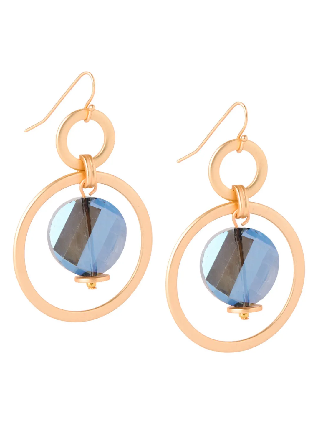 Clearance Labradorite and Matte Gold Hoop Earrings Accessories|Earrings