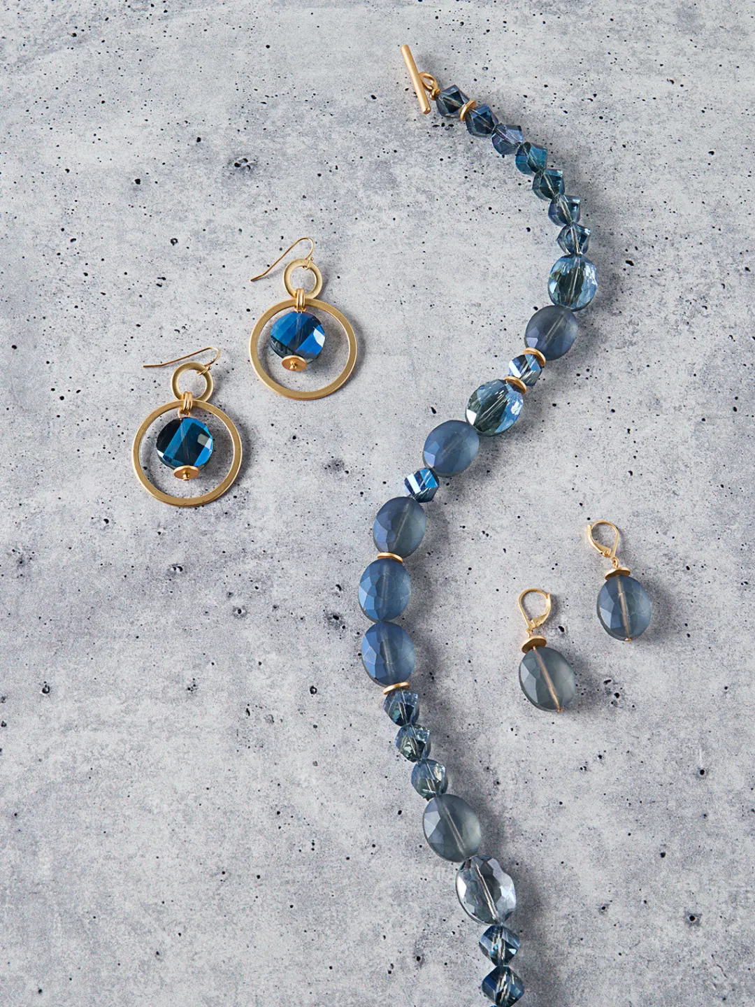 Clearance Labradorite and Matte Gold Hoop Earrings Accessories|Earrings
