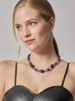 Online Matte Amethyst Crystal Necklace Accessories|Necklaces