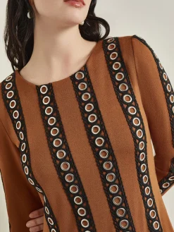 Best Maxi A-Line Dress - Sheer Panel Soft Knit Dresses