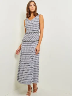 Best Maxi Drop Waist Dress - Fringe Trim Soft Tweed Knit Dresses