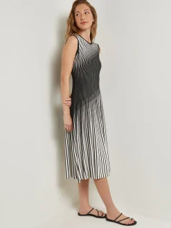 Outlet Midi A-Line Dress - Ombre Soft Intarsia Knit Dresses