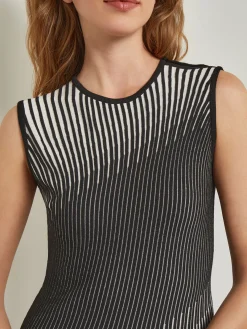 Outlet Midi A-Line Dress - Ombre Soft Intarsia Knit Dresses