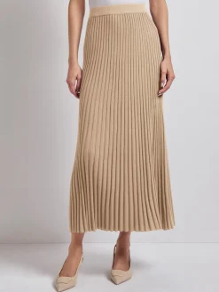 Discount Midi A-Line Soft Ribbed Knit Skirt Skirts