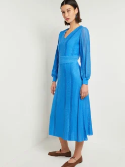 Outlet Midi Fit & Flare Dress - Multi-Stitch Knit Dresses