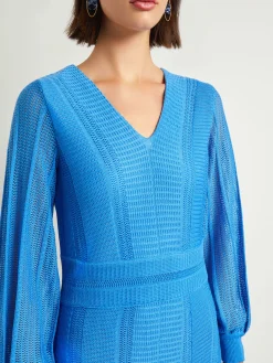 Outlet Midi Fit & Flare Dress - Multi-Stitch Knit Dresses