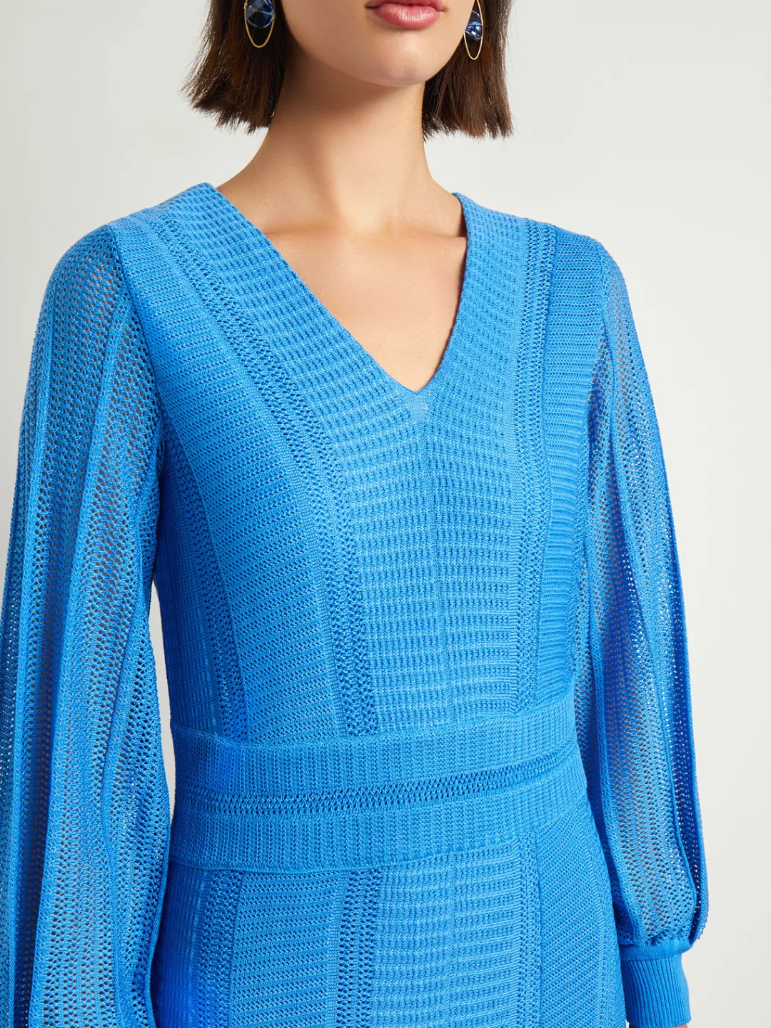 Outlet Midi Fit & Flare Dress - Multi-Stitch Knit Dresses