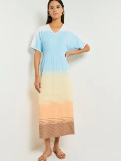 Sale Midi Fit & Flare Dress - Soft Ombre Jacquard Knit Dresses