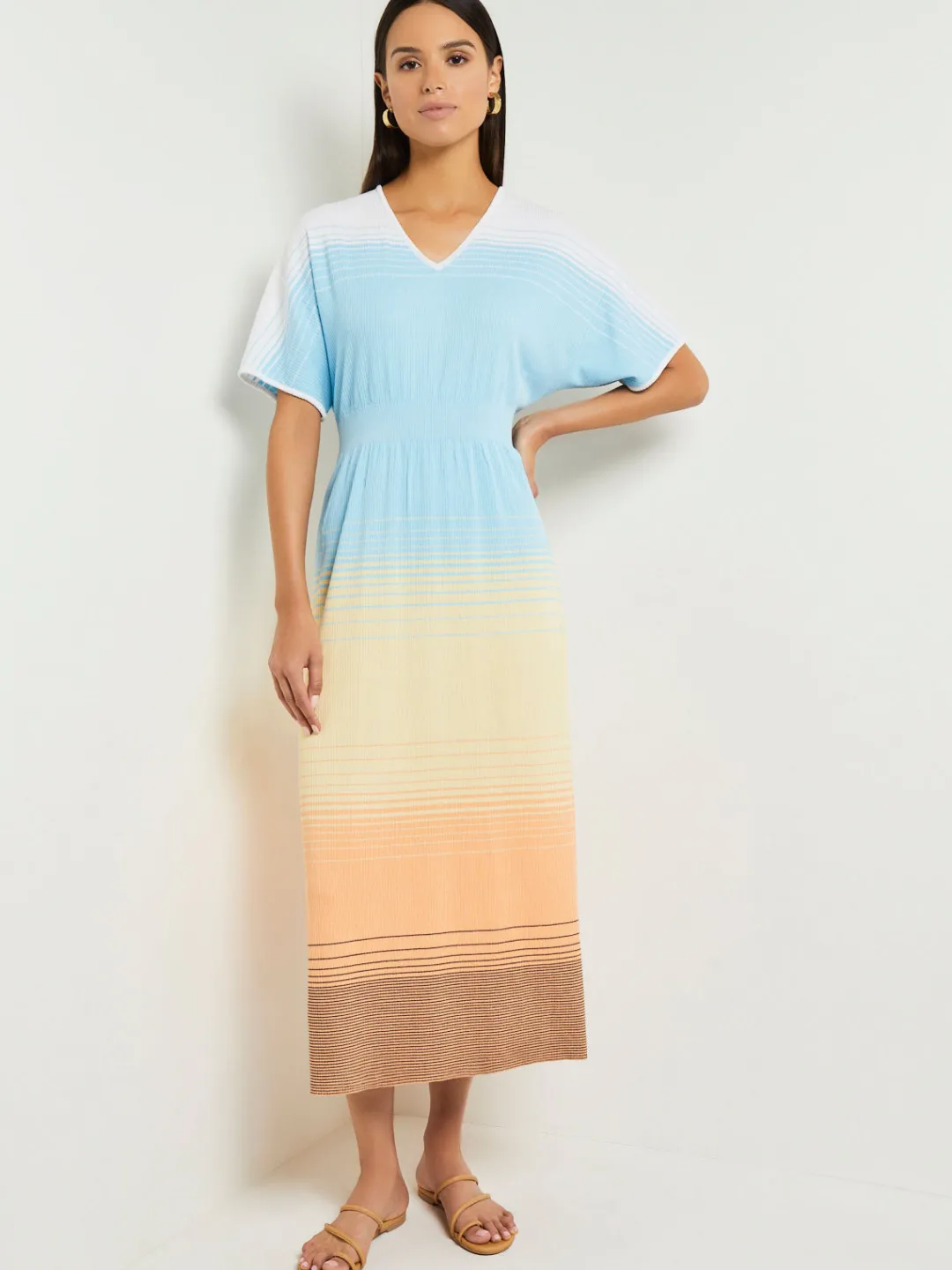Sale Midi Fit & Flare Dress - Soft Ombre Jacquard Knit Dresses