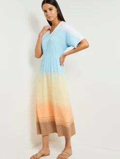 Sale Midi Fit & Flare Dress - Soft Ombre Jacquard Knit Dresses