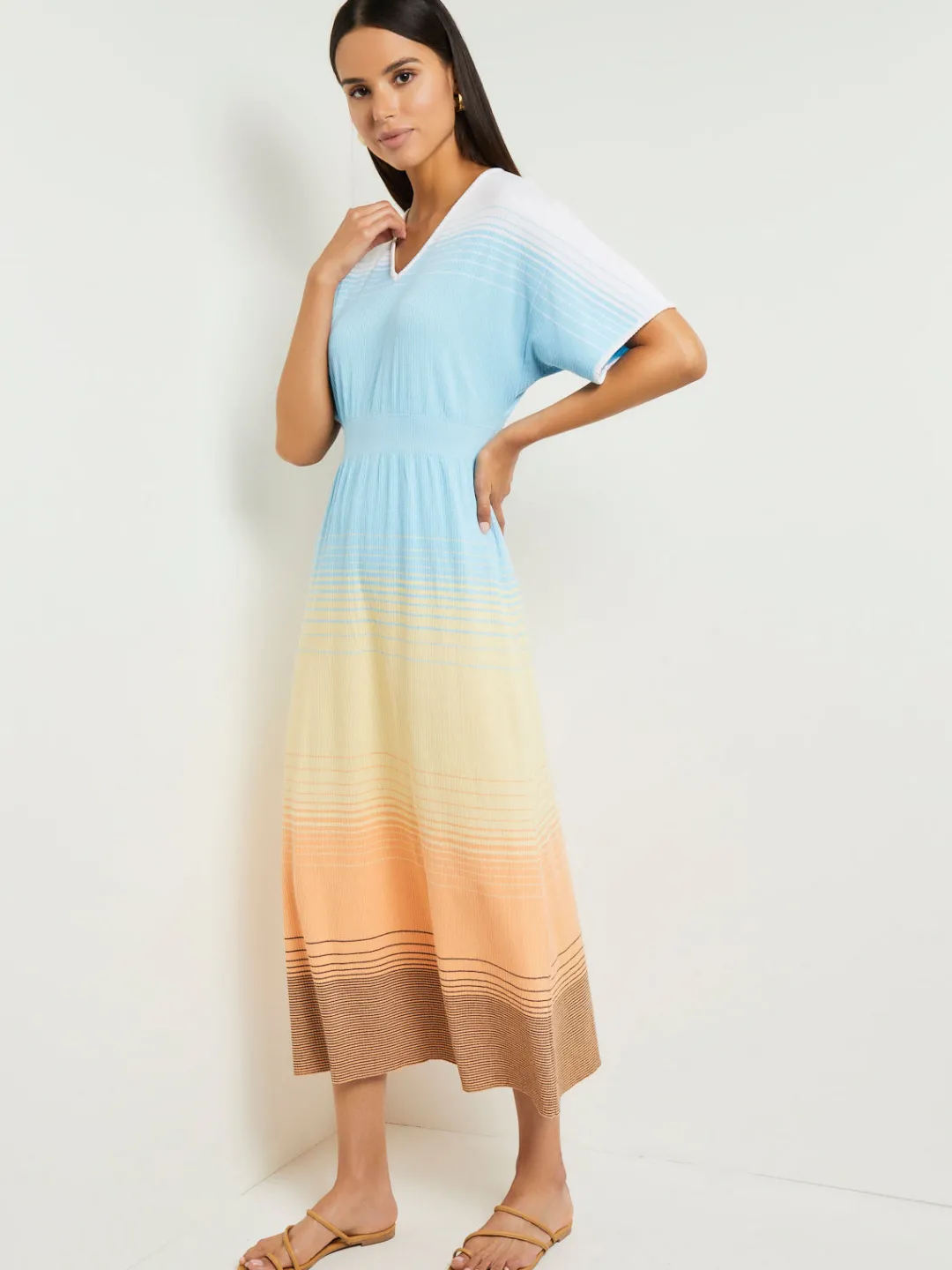 Sale Midi Fit & Flare Dress - Soft Ombre Jacquard Knit Dresses