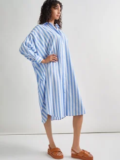 Outlet Midi Oversized Shirtdress - Striped Woven Dresses