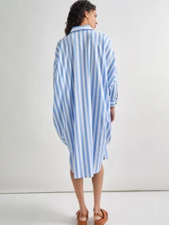 Outlet Midi Oversized Shirtdress - Striped Woven Dresses