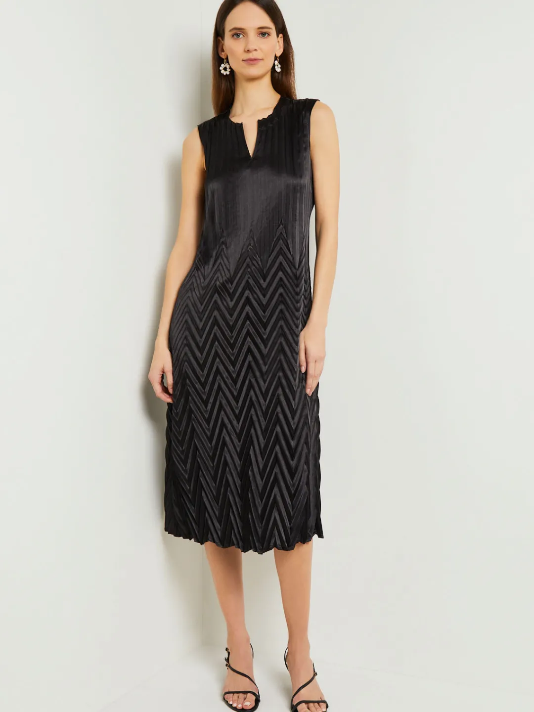 Best Midi Sheath Dress - Chevron Textured Crepe De Chine Dresses