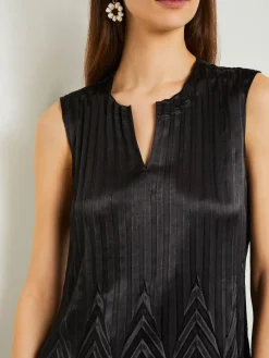 Best Midi Sheath Dress - Chevron Textured Crepe De Chine Dresses