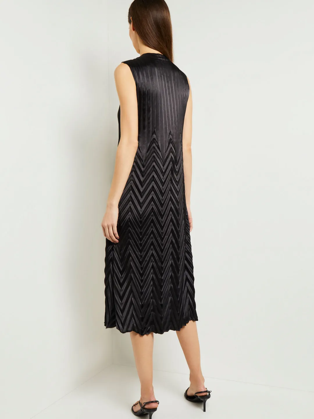 Best Midi Sheath Dress - Chevron Textured Crepe De Chine Dresses