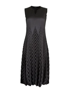 Best Midi Sheath Dress - Chevron Textured Crepe De Chine Dresses