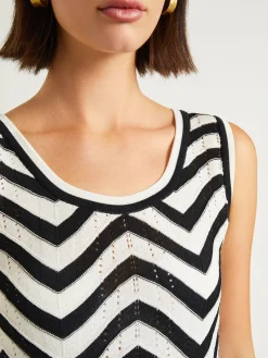 Discount Midi Sheath Dress - Chevron Hem Intarsia Knit Dresses