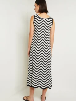 Discount Midi Sheath Dress - Chevron Hem Intarsia Knit Dresses