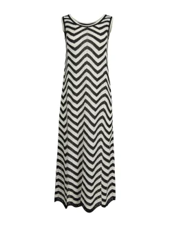 Discount Midi Sheath Dress - Chevron Hem Intarsia Knit Dresses