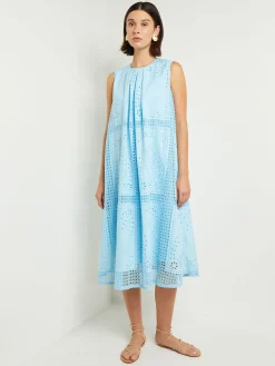Online Midi Tent Dress - Sleeveless Eyelet Detailed Woven Dresses