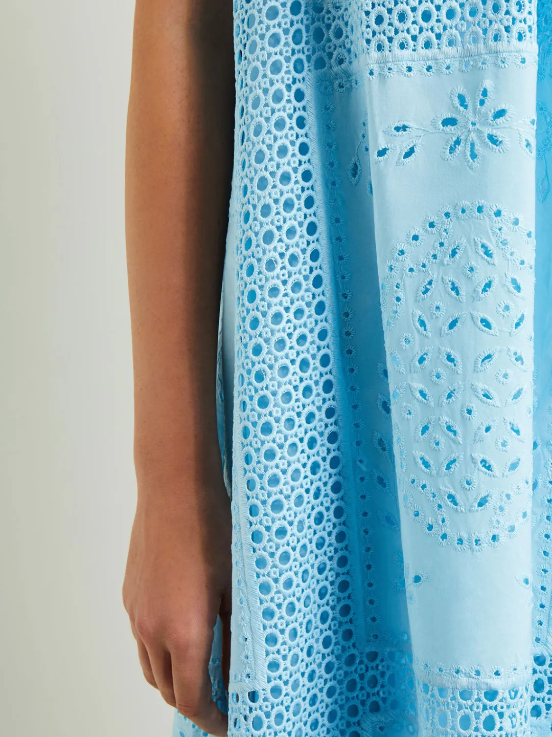Online Midi Tent Dress - Sleeveless Eyelet Detailed Woven Dresses