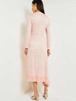Best Midi Wrap Dress - Soft Jacquard Knit Dresses