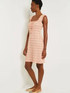 New Mini A-Line Dress - Fringe Trim Tweed Knit Dresses