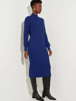Outlet Mock Neck Soft Cable Knit Sweater Dress Dresses